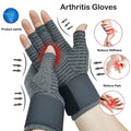 VigorGlove Copper Fit Arthritis Gloves Adjustable Belt Anti-Slip Black 2P XL by Deal US