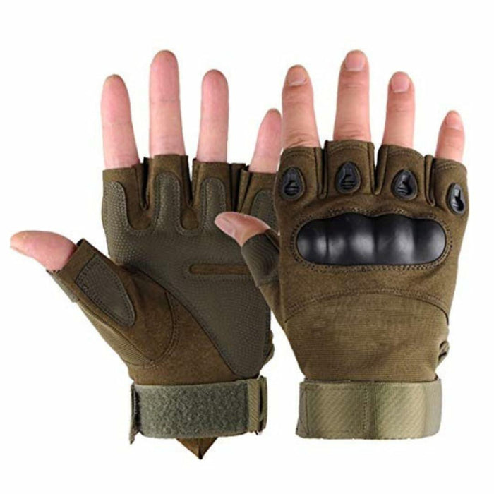 Boundless Performance Fingerless Knuckle Tactical Gloves Black by Deal US