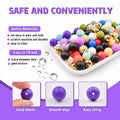 96PCS 15mm Silicone Beads Kit 19 Colors Round DIY Crafts Bracelet Necklace by Deal US