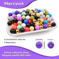 96PCS 15mm Silicone Beads Kit 19 Colors Round DIY Crafts Bracelet Necklace by Deal US