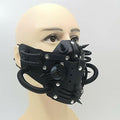 Ubauta Steampunk Leather Mask Adjustable Rivets Tubular Design Black by Deal US