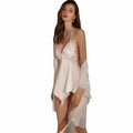 Acariciar Lace Babydoll Teddy Nightgown Butterfly Skirt White Size L by Deal US
