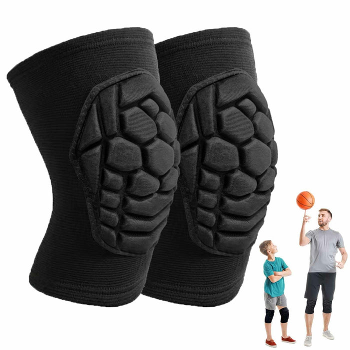Lightweight Knee Pads with Sponge Padding for Sports, Black, Size M by Deal US