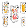 Easter Bunny Cookie Cutter Set Stainless Steel 5 Pieces Holiday Party by Deal US