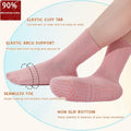 Pilates Socks with Grips Women Non Slip Cotton Yoga Ballet Crew 3 Pairs US 5-9 by Deal US