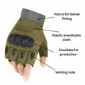 Boundless Performance Fingerless Knuckle Tactical Gloves Black by Deal US