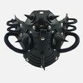 Ubauta Steampunk Leather Mask Adjustable Rivets Tubular Design Black by Deal US