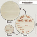 Hello World Olive Branch Newborn Sign 6" Round Birch Wood Baby Plaque by Deal US