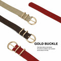 Earnda Women's Faux Leather Waist Belt Red Gold Buckle Large Size L by Deal US