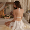 Acariciar Lace Babydoll Teddy Nightgown Butterfly Skirt White Size L by Deal US