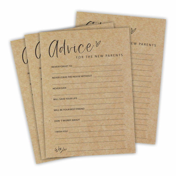 Praft Paper Baby Shower Game Cards 30 Pcs Double-Sided Fill In A06 by Deal US