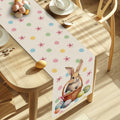 QIONG MENG Easter Table Runner Bunny Eggs Basket Flowers 13x72 Inch by Deal US