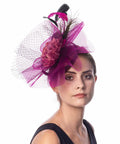 Lucky Leaf Fascinators Hair Clip Headband Pillbox Hat Fuschia Medium by Deal US