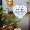 Uncle Gifts Heart Ceramic Ornament Sign Christmas Birthday Gift by Deal US