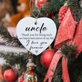Uncle Gifts Heart Ceramic Ornament Sign Christmas Birthday Gift by Deal US