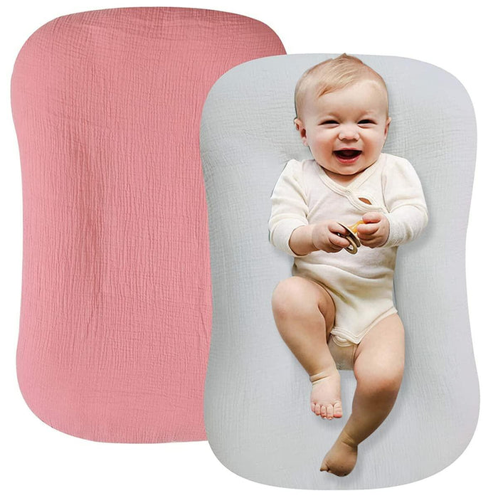YCHWFF Muslin Baby Lounger Cover 2 Pack Organic Cotton Removable Slipcover by Deal US