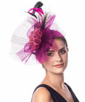 Lucky Leaf Fascinators Hair Clip Headband Pillbox Hat Fuschia Medium by Deal US