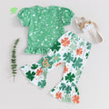 FYBITBO Toddler Baby Girl St Patricks Day Clover T Shirt Bell Bottoms 18-24M by Deal US
