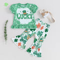 FYBITBO Toddler Baby Girl St Patricks Day Clover T Shirt Bell Bottoms 18-24M by Deal US