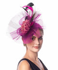 Lucky Leaf Fascinators Hair Clip Headband Pillbox Hat Fuschia Medium by Deal US