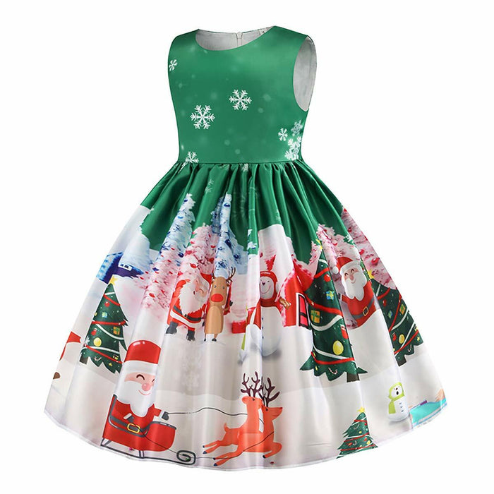 Cichic Girls Santa Christmas Dress Sleeveless Green Size 2T 3T by Deal US
