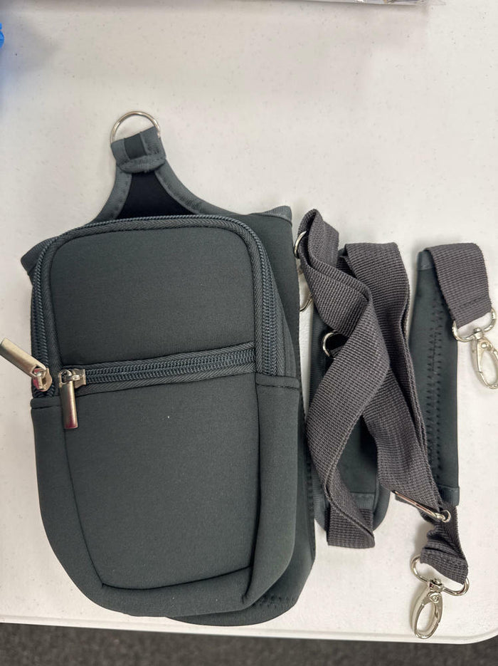 Domensi Magnetic Water Bottle Holder Carrier Bag with Phone Pocket Grey by Deal US
