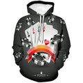 Cerbukt Men's 3D Novelty Hoodie Poker Cards Spread Chips Size 2XL by Deal US
