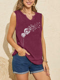 YIUIERE Womens Floral Graphic Tank Top V Neck Sleeveless Purple1 Size S by Deal US