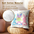 Easter Rabbit Cotton Throw Pillow Covers 18x18 Inch Set of 2 Buffalo Plaid by Deal US
