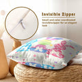 Easter Rabbit Cotton Throw Pillow Covers 18x18 Inch Set of 2 Buffalo Plaid by Deal US