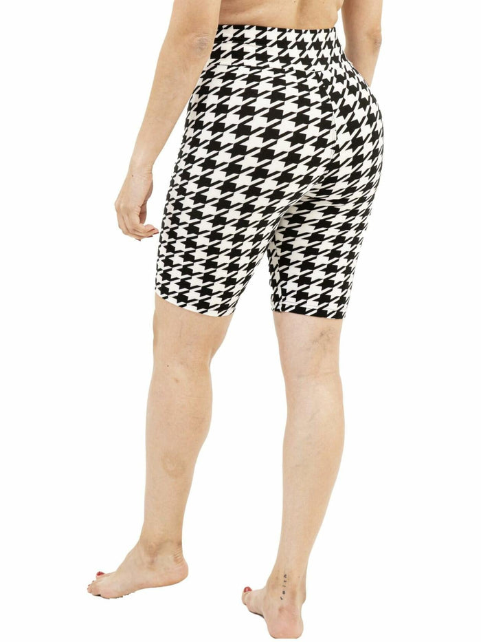Park Women's Buttery Soft High-Waisted Biker Shorts Houndstooth Size S/M/L by Deal US