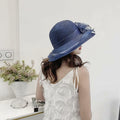 Women Organza Derby Sun Hat Kentucky Fascinator Flower Bridal Straw Navy by Deal US