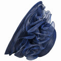 Women Organza Derby Sun Hat Kentucky Fascinator Flower Bridal Straw Navy by Deal US