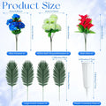 Riceshoot Artificial Memorial Red Lily Bouquet for Gravesite, Single Stem by Deal US