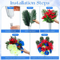 Riceshoot Artificial Memorial Red Lily Bouquet for Gravesite, Single Stem by Deal US