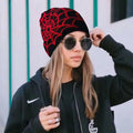 YUERFEILA Women Graphic Skull Beanie MEA Culpa Pink Red Acrylic by Deal US