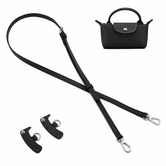 DEVPSISR Leather Adjustable Purse Strap for Longchamp Handbag Black Silver by Deal US