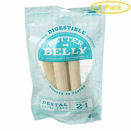 BestBy07/25 Better Belly Rawhide Dental Rolls Large 4 Count Pack DN-20036 14 oz by Deal US
