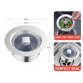 304 Stainless Steel Sink Strainer Basket with Stopper Lid 3.5 Inch Drain Silver by Deal US
