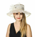 SAFERIN Women's Organza Church Bridal Wedding Hat Beige Bowknot TZ-3 by Deal US