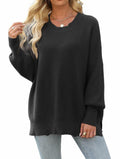 Women’s 2024 Fall Oversized Ripped Knit Sweater White Pullover Top Size M by Deal US