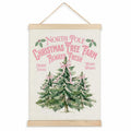 North Pole Village Christmas Wall Decor Pink Bows 12x16 Inch Farmhouse Art by Deal US