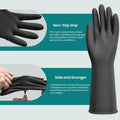 Petacffe Kitchen Cleaning Rubber Gloves Medium Non-Slip Waterproof by Deal US