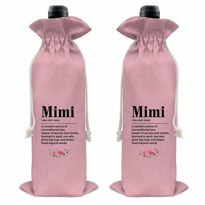 Mimi Wine Gift Bag Grandma Gifts Pink Birthday Mother's Day by Deal US
