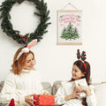 North Pole Village Christmas Wall Decor Pink Bows 12x16 Inch Farmhouse Art by Deal US