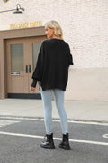 Women’s 2024 Fall Oversized Ripped Knit Sweater White Pullover Top Size M by Deal US