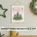 North Pole Village Christmas Wall Decor Pink Bows 12x16 Inch Farmhouse Art by Deal US