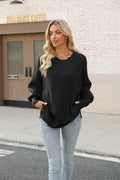 Women’s 2024 Fall Oversized Ripped Knit Sweater White Pullover Top Size M by Deal US