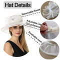SAFERIN Women's Organza Church Bridal Wedding Hat Beige Bowknot TZ-3 by Deal US