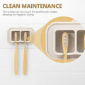ONUCP Silicone Suction Toothbrush Holder 2-Slot Wall Mount Sand Beige by Deal US
